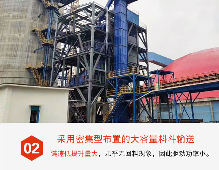 斗式提升机料斗的排列比较紧密可以防止回料现象的出现。
